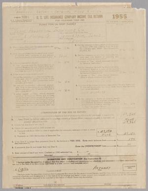 Primary view of object titled '[Texas Prudential Insurance Company Form 1120L, U.S. Life Insurance Company Income Tax Return: 1955]'.