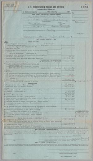 [United States National Bank Form 1120, U. S. Corporation Income Tax Return: 1952]