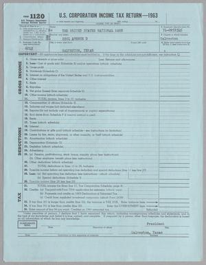 [United States National Bank Form 1120, U. S. Corporation Income Tax Return: 1963]