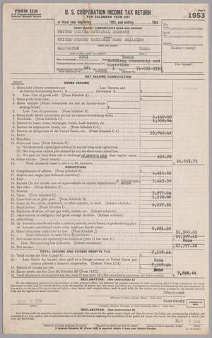 [United States National Company Form 1120, U. S. Corporation Income Tax Return: 1953]