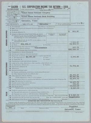 [United States National Company Form 1120, U. S. Corporation Income Tax Return: 1959]