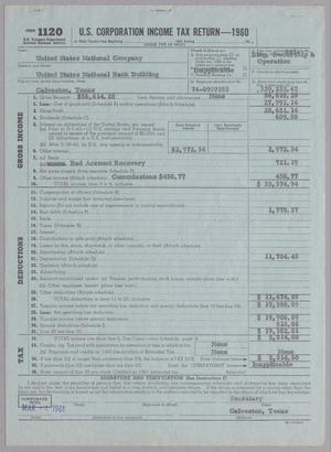 [United States National Company Form 1120, U. S. Corporation Income Tax Return: 1960]