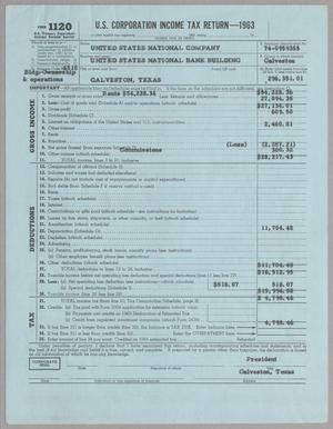 [United States National Company Form 1120, U. S. Corporation Income Tax Return: 1963]