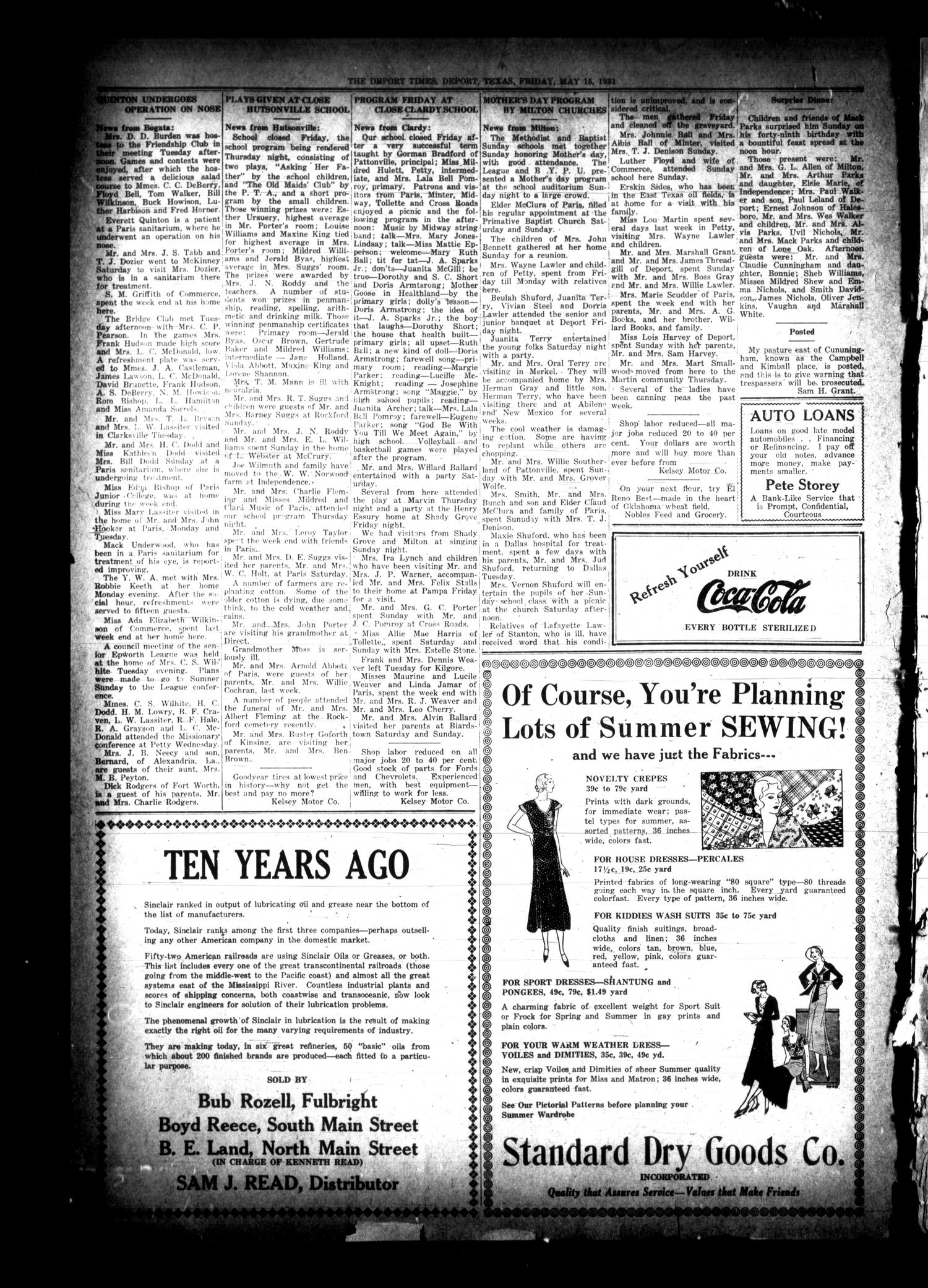 The Deport Times (Deport, Tex.), Vol. 23, No. 14, Ed. 1 Friday, May 15, 1931
                                                
                                                    [Sequence #]: 2 of 8
                                                