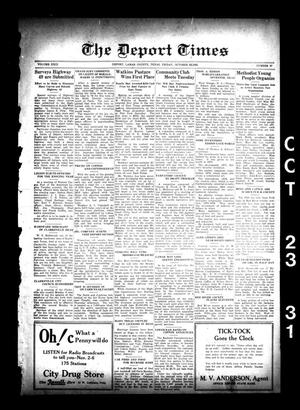 The Deport Times (Deport, Tex.), Vol. 23, No. 37, Ed. 1 Friday, October 23, 1931