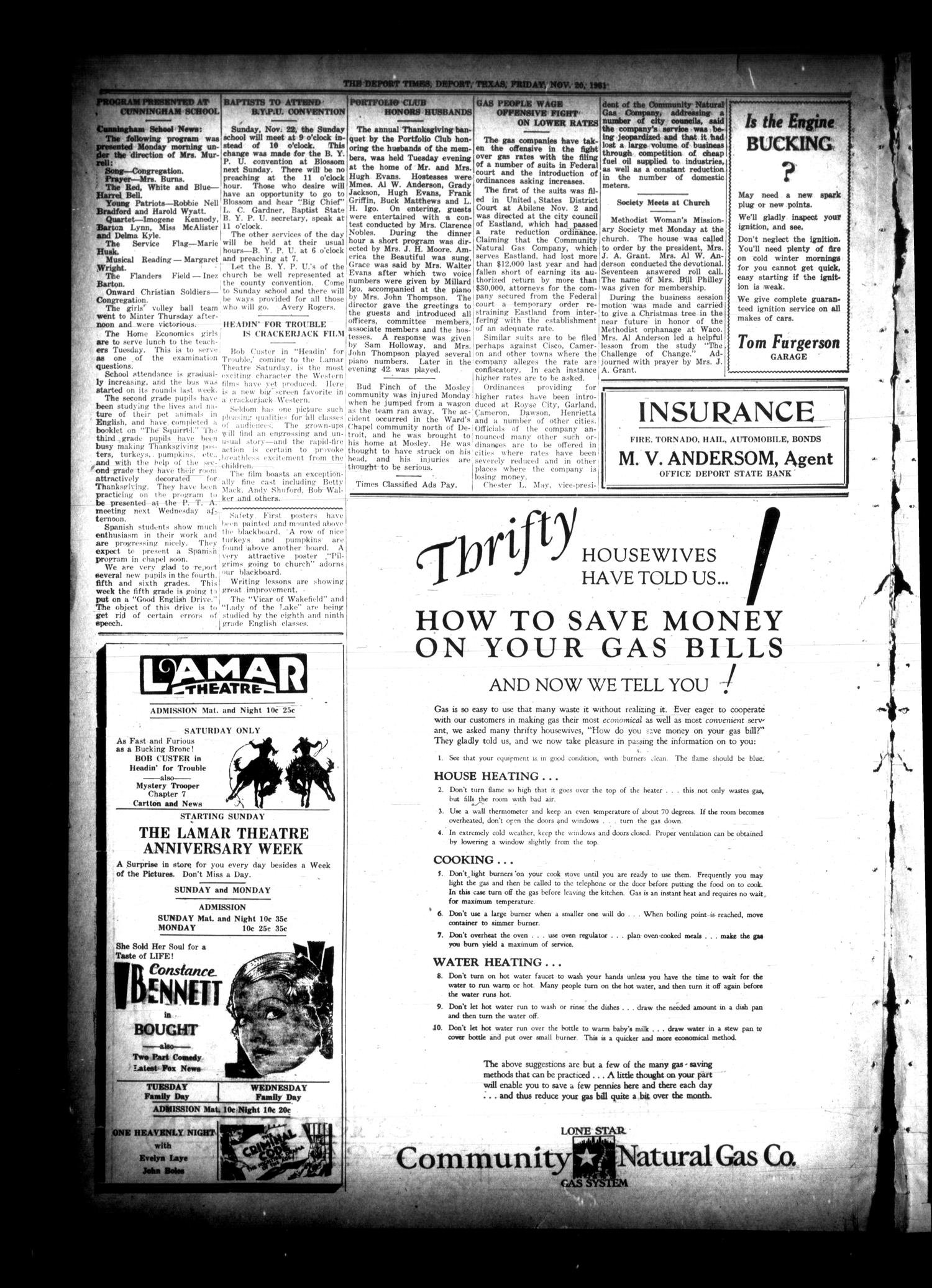 The Deport Times (Deport, Tex.), Vol. 23, No. 41, Ed. 1 Friday, November 20, 1931
                                                
                                                    [Sequence #]: 4 of 6
                                                