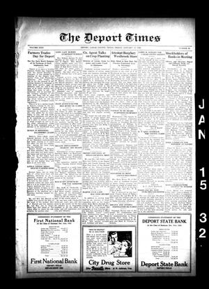 Primary view of object titled 'The Deport Times (Deport, Tex.), Vol. 23, No. 49, Ed. 1 Friday, January 15, 1932'.