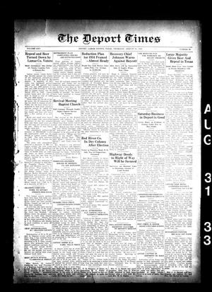 The Deport Times (Deport, Tex.), Vol. 25, No. 30, Ed. 1 Thursday, August 31, 1933