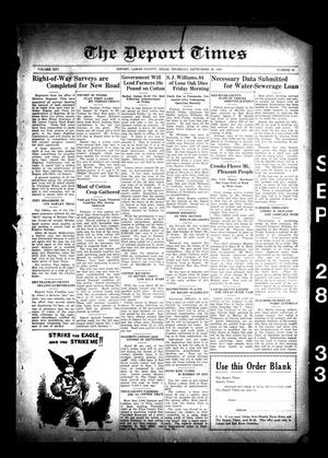 The Deport Times (Deport, Tex.), Vol. 25, No. 34, Ed. 1 Thursday, September 28, 1933