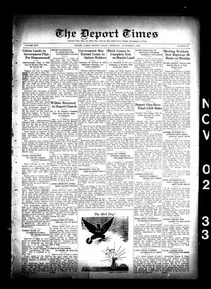 The Deport Times (Deport, Tex.), Vol. 25, No. 39, Ed. 1 Thursday, November 2, 1933