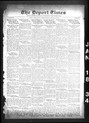 Primary view of object titled 'The Deport Times (Deport, Tex.), Vol. 25, No. 50, Ed. 1 Thursday, January 18, 1934'.