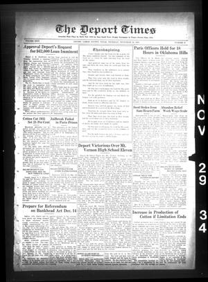 The Deport Times (Deport, Tex.), Vol. 26, No. 47, Ed. 1 Thursday, November 29, 1934