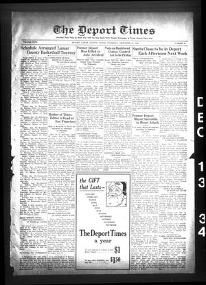 Primary view of object titled 'The Deport Times (Deport, Tex.), Vol. 26, No. 49, Ed. 1 Thursday, December 13, 1934'.
