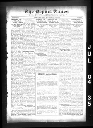 Primary view of object titled 'The Deport Times (Deport, Tex.), Vol. 27, No. 22, Ed. 1 Thursday, July 4, 1935'.