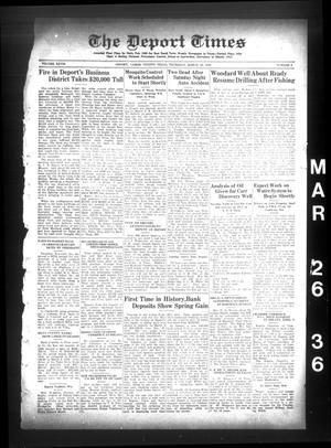 The Deport Times (Deport, Tex.), Vol. 28, No. 8, Ed. 1 Thursday, March 26, 1936