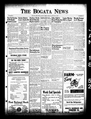 The Bogata News (Bogata, Tex.), Vol. 40, No. 13, Ed. 1 Friday, January 18, 1952
