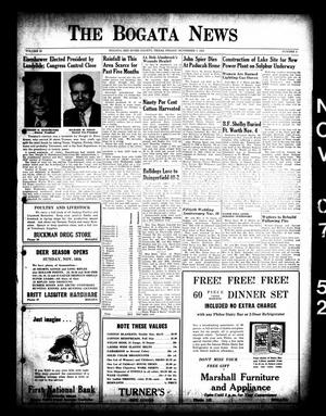 The Bogata News (Bogata, Tex.), Vol. 41, No. 2, Ed. 1 Friday, November 7, 1952