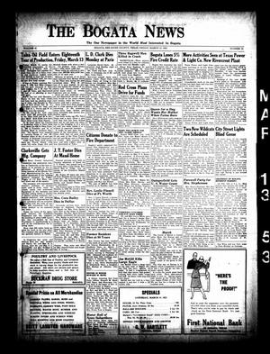 The Bogata News (Bogata, Tex.), Vol. 41, No. 21, Ed. 1 Friday, March 13, 1953