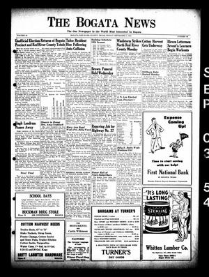 The Bogata News (Bogata, Tex.), Vol. 42, No. 46, Ed. 1 Friday, September 3, 1954