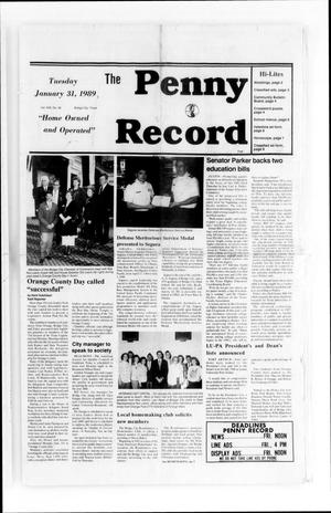 Primary view of object titled 'The Penny Record (Bridge City, Tex.), Vol. 30, No. 38, Ed. 1 Tuesday, January 31, 1989'.