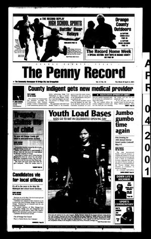 Primary view of object titled 'The Penny Record (Bridge City, Tex.), Vol. 41, No. 38, Ed. 1 Wednesday, April 4, 2001'.