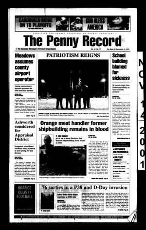 The Penny Record (Bridge City, Tex.), Vol. 42, No. 17, Ed. 1 Wednesday, November 14, 2001