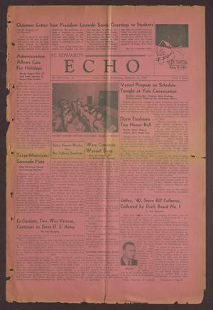 Primary view of object titled 'St. Edward's Echo (Austin, Tex.), Vol. 24, No. 12, Ed. 1 Wednesday, December 18, 1940'.