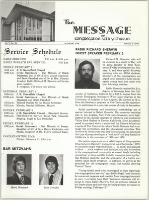 The Message, Volume 5, Number 20, February 1978