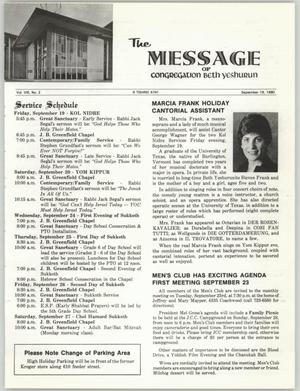 The Message, Volume 8, Number 2, September 1980