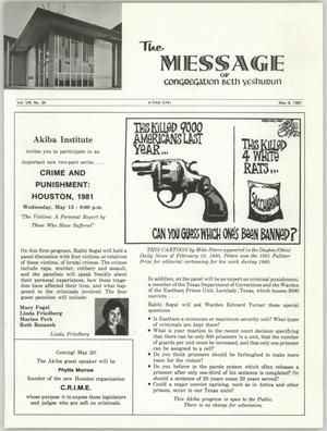 Primary view of object titled 'The Message, Volume 8, Number 34, May 1981'.