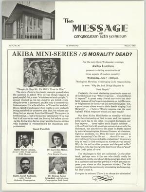The Message, Volume 10, Number 35, May 1983