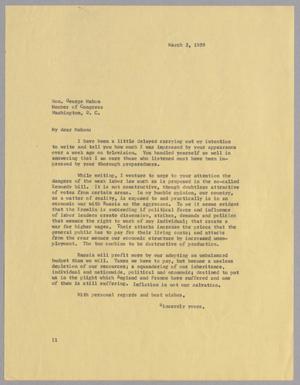 [Letter from I. H. Kempner to George Mahon, March 3, 1959]