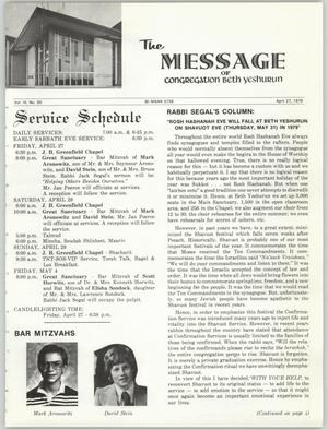 The Message, Volume 6, Number 30, April 1979