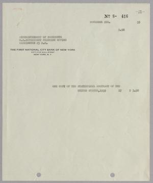 [Invoice for Copy of Statistical Abstract of the United States, November 1959]