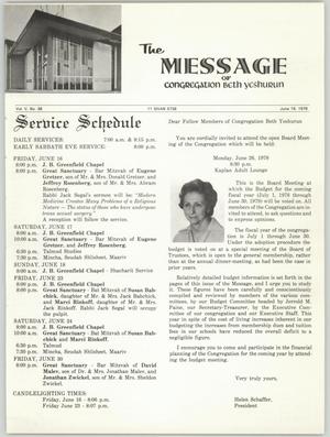 The Message, Volume 5, Number 38, June 1978