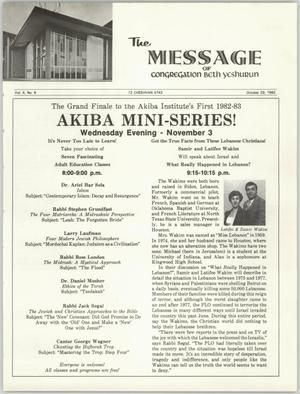 The Message, Volume 10, Number 6, October 1982