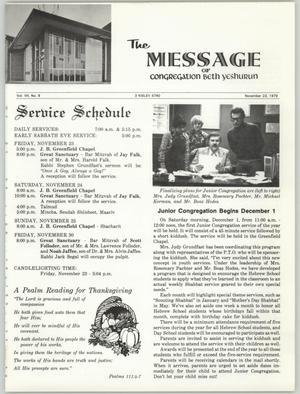 The Message, Volume 7, Number 9, November 1979