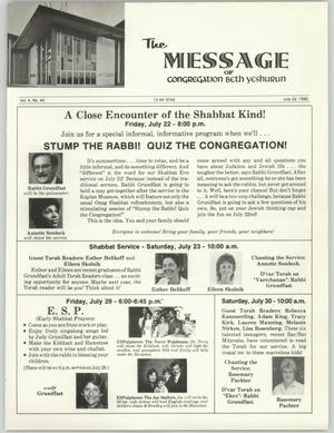 Primary view of object titled 'The Message, Volume 10, Number 40, July 1983'.