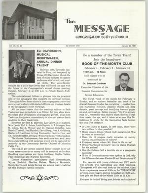 The Message, Volume 8, Number 20, January 1981