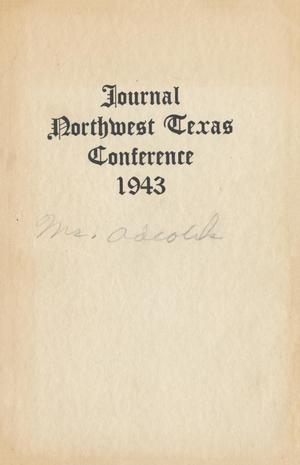 Primary view of object titled 'Journal of the Northwest Texas Annual Conference, the Methodist Church: 1943'.