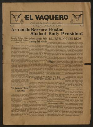 El Vaquero (San Diego, Tex.), Vol. 4, No. 2, Ed. 1 Friday, October 18, 1935