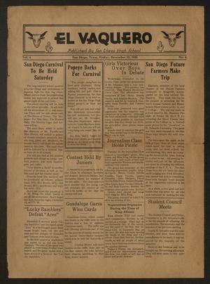 Primary view of object titled 'El Vaquero (San Diego, Tex.), Vol. 4, No. 6, Ed. 1 Friday, December 13, 1935'.