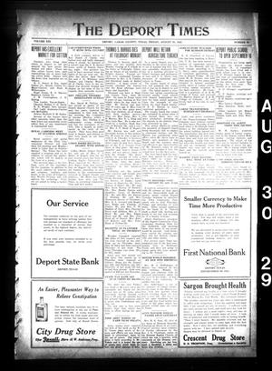 The Deport Times (Deport, Tex.), Vol. 21, No. 30, Ed. 1 Friday, August 30, 1929