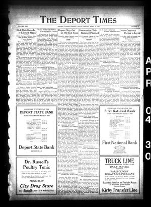 The Deport Times (Deport, Tex.), Vol. 22, No. 8, Ed. 1 Friday, April 4, 1930