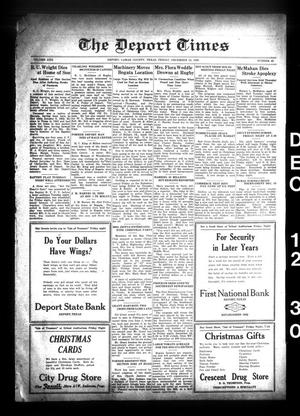 The Deport Times (Deport, Tex.), Vol. 22, No. 44, Ed. 1 Friday, December 12, 1930