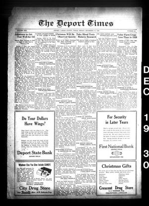 The Deport Times (Deport, Tex.), Vol. 22, No. 45, Ed. 1 Friday, December 19, 1930