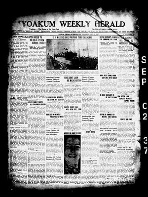 Primary view of object titled 'Yoakum Weekly Herald (Yoakum, Tex.), Vol. 41, No. 23, Ed. 1 Thursday, September 2, 1937'.