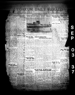 Primary view of object titled 'Yoakum Daily Herald (Yoakum, Tex.), Vol. 41, No. [132], Ed. 1 Friday, September 3, 1937'.