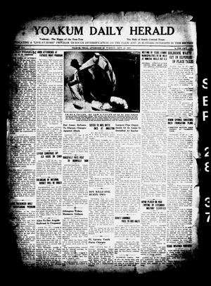 Primary view of object titled 'Yoakum Daily Herald (Yoakum, Tex.), Vol. 41, No. 152, Ed. 1 Tuesday, September 28, 1937'.