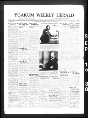 Primary view of object titled 'Yoakum Weekly Herald (Yoakum, Tex.), Vol. 42, No. 24, Ed. 1 Thursday, September 15, 1938'.